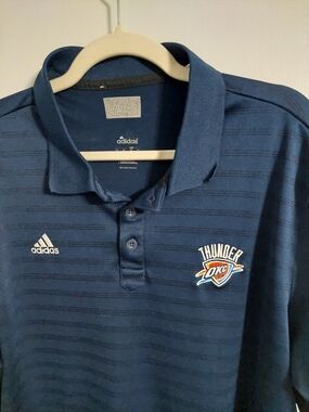 adidas Men’s Thunder Logo Polo in Navy Blue